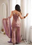 MODERN FENDY SILK EMBROIDERY SEQUENCE DORI AND JARI WORK TOP PALAZZO WITH DUPATTA FESTIVE WEAR WHOLESALE PRICE ETHNIC GARMENT (3)