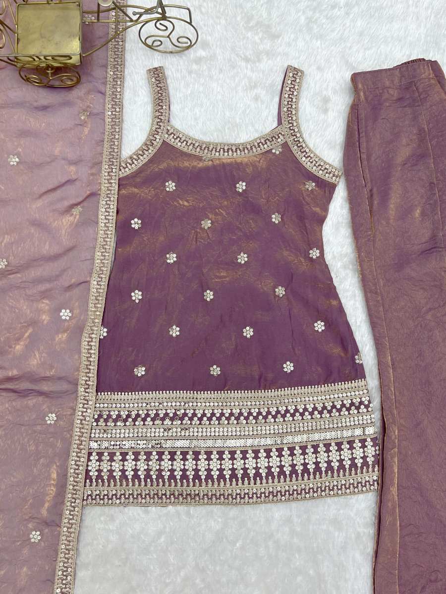 MODERN FENDY SILK EMBROIDERY SEQUENCE DORI AND JARI WORK TOP PALAZZO WITH DUPATTA FESTIVE WEAR WHOLESALE PRICE ETHNIC GARMENT (11)