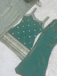 MODERN FENDY SILK EMBROIDERY SEQUENCE DORI AND JARI WORK TOP PALAZZO WITH DUPATTA FESTIVE WEAR WHOLESALE PRICE ETHNIC GARMENT (5)