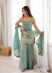 MODERN FENDY SILK EMBROIDERY SEQUENCE DORI AND JARI WORK TOP PALAZZO WITH DUPATTA FESTIVE WEAR WHOLESALE PRICE ETHNIC GARMENT (5)