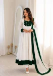 MODERN FENDY SILK EMBROIDERY SEQUENCE WORK GOWN BOTTOM WITH DUPATTA FESTIVE WEAR WHOLESALE PRICE ETHNIC GARMENT (10)
