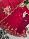 MODERN FENDY SILK EMBROIDERY SEQUENCE WORK GOWN BOTTOM WITH DUPATTA FESTIVE WEAR WHOLESALE PRICE ETHNIC GARMENT (11)