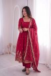 MODERN FENDY SILK EMBROIDERY SEQUENCE WORK GOWN BOTTOM WITH DUPATTA RANI