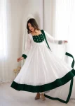 MODERN FENDY SILK EMBROIDERY SEQUENCE WORK GOWN BOTTOM WITH DUPATTA FESTIVE WEAR WHOLESALE PRICE ETHNIC GARMENT (10)