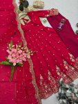 MODERN FENDY SILK EMBROIDERY SEQUENCE WORK GOWN BOTTOM WITH DUPATTA FESTIVE WEAR WHOLESALE PRICE ETHNIC GARMENT (11)