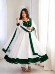 MODERN FENDY SILK EMBROIDERY SEQUENCE WORK GOWN BOTTOM WITH DUPATTA FESTIVE WEAR WHOLESALE PRICE ETHNIC GARMENT (10)
