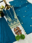MODERN FENDY SILK EMBROIDERY SEQUENCE WORK TOP PALAZZO WITH DUPATTA FESTIVE WEAR WHOLESALE PRICE ETHNIC GARMENT (5)