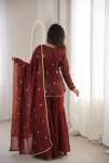 MODERN FENDY SILK EMBROIDERY SEQUENCE WORK TOP SHARARA WITH DUPATTA FESTIVE WEAR WHOLESALE PRICE ETHNIC GARMENT (2)