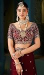 MODERN FENDY SILK EMBROIDERY WORK CUT WORK SAREE WITH UNSTITCHED BLOUSE WEDDING WEAR WHOLESALE PRICE ETHNIC GARMENT (2)