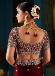 MODERN FENDY SILK EMBROIDERY WORK CUT WORK SAREE WITH UNSTITCHED BLOUSE WEDDING WEAR WHOLESALE PRICE ETHNIC GARMENT (2)