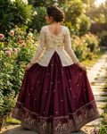 MODERN FENDY SILK PIPE & ZARI EMBROIDERED WORK LEHENGA CHOLI SET FESTIVE WEAR WHOLESALE PRICE ETHNIC GARMENT (14)
