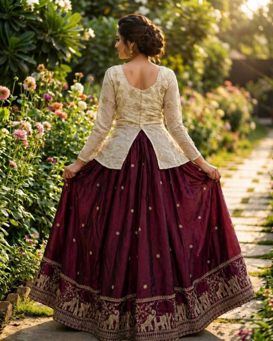 MODERN FENDY SILK PIPE & ZARI EMBROIDERED WORK LEHENGA CHOLI SET FESTIVE WEAR WHOLESALE PRICE ETHNIC GARMENT (1)