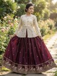 MODERN FENDY SILK PIPE & ZARI EMBROIDERED WORK LEHENGA CHOLI SET FESTIVE WEAR WHOLESALE PRICE ETHNIC GARMENT (14)