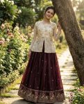 MODERN FENDY SILK PIPE & ZARI EMBROIDERED WORK LEHENGA CHOLI SET FESTIVE WEAR WHOLESALE PRICE ETHNIC GARMENT (14)