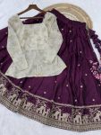 MODERN FENDY SILK PIPE & ZARI EMBROIDERED WORK LEHENGA CHOLI SET FESTIVE WEAR WHOLESALE PRICE ETHNIC GARMENT (14)