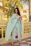 MODERN GEORGETTE BUTTI WITH EMBROIDERY WORK TOP BOTTOM WITH DUPATTA FESTIVE WEAR WHOLESALE PRICE ETHNIC GARMENT (13)
