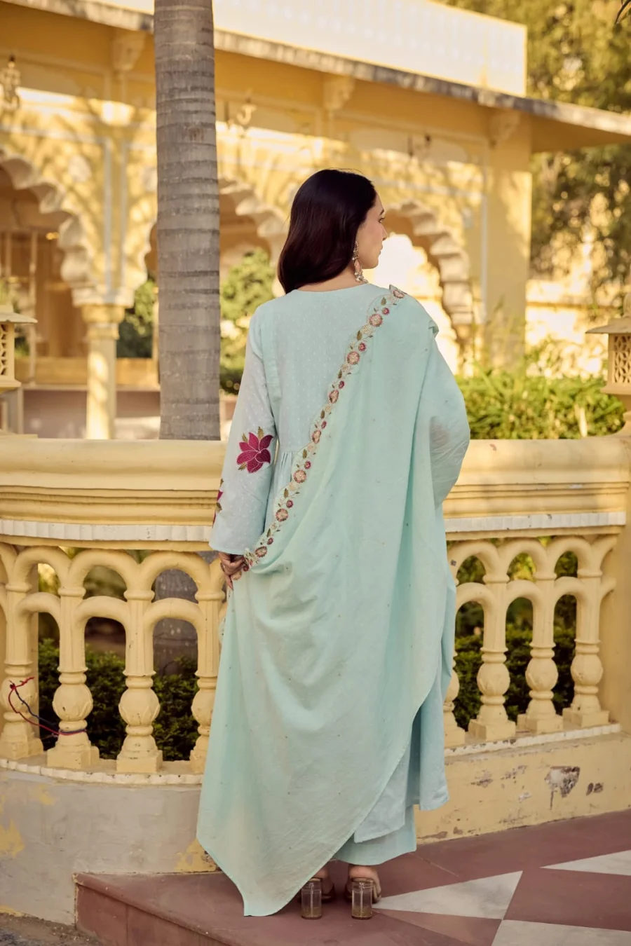 MODERN GEORGETTE BUTTI WITH EMBROIDERY WORK TOP BOTTOM WITH DUPATTA FESTIVE WEAR WHOLESALE PRICE ETHNIC GARMENT (11)