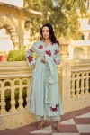 MODERN GEORGETTE BUTTI WITH EMBROIDERY WORK TOP BOTTOM WITH DUPATTA FESTIVE WEAR WHOLESALE PRICE ETHNIC GARMENT (13)