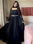 MODERN GEORGETTE FANCY LACE WORK GOWN KOTI AND BOTTOM F WITH DUPATTA FESTIVE WEAR WHOLESALE PRICE ETHNIC GARMENT (7)