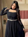 MODERN GEORGETTE FANCY LACE WORK GOWN KOTI AND BOTTOM F WITH DUPATTA FESTIVE WEAR WHOLESALE PRICE ETHNIC GARMENT (7)