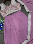 MODERN GEORGETTE PLAIN SHARARA WITH EMBROIDERED WORK BLOUSE AND DUPATTA PARTY WEAR WHOLESALE PRICE ETHNIC GARMENT (8)