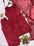 MODERN GLASS ROMAN SEQUENCE EMBROIDERY WITH CUT WORK TOP PALAZZO WITH DUPATTA FESTIVE WEAR WHOLESALE PRICE ETHNIC GARMENT (2)
