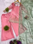 MODERN GMY SATIN EMBROIDERY WORK TOP PALAZZO WITH DUPATTA FESTIVE WEAR WHOLESALE PRICE ETHNIC GARMENT (3)