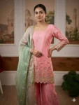 MODERN GMY SATIN EMBROIDERY WORK TOP PALAZZO WITH DUPATTA FESTIVE WEAR WHOLESALE PRICE ETHNIC GARMENT (3)