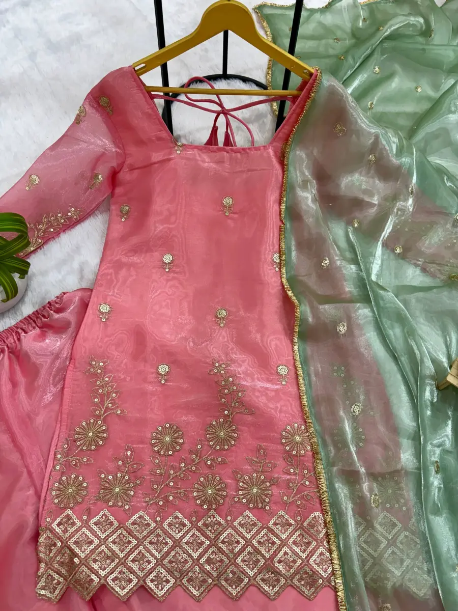 MODERN GMY SATIN EMBROIDERY WORK TOP PALAZZO WITH DUPATTA FESTIVE WEAR WHOLESALE PRICE ETHNIC GARMENT (8)