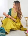 MODERN JACQUARD WOVEN WORK TOP BOTTOM WITH DUPATTA FESTIVE WEAR WHOLESALE PRICE ETHNIC GARMENT (2)