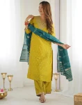MODERN JACQUARD WOVEN WORK TOP BOTTOM WITH DUPATTA FESTIVE WEAR WHOLESALE PRICE ETHNIC GARMENT (2)