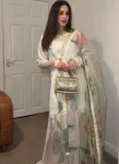 MODERN JAPAN SATIN SILK PLAIN WORK TOP PATIYALA WITH DUPATTA WHITE