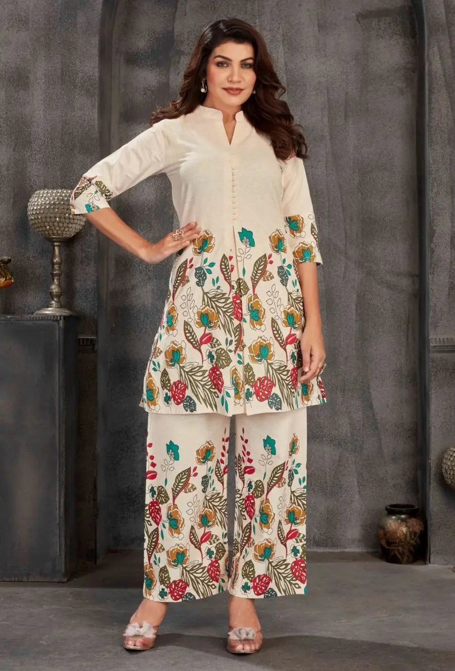 MODERN KHADI COTTON DIGITAL PRINTED WORK CO-ORD SET DAILY WEAR WHOLESALE PRICE ETHNIC GARMENT (6)