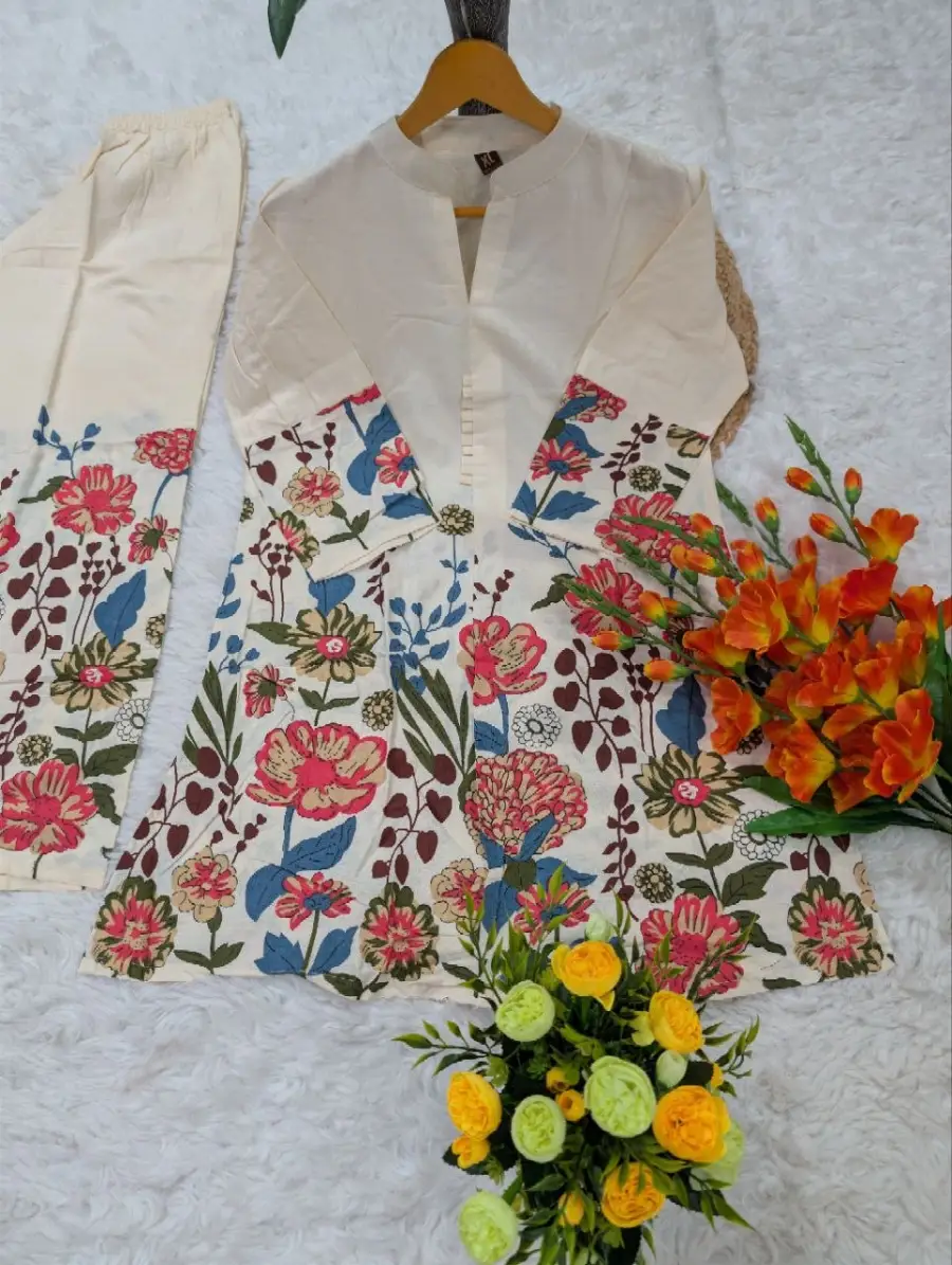 MODERN KHADI COTTON DIGITAL PRINTED WORK CO-ORD SET DAILY WEAR WHOLESALE PRICE ETHNIC GARMENT (9)