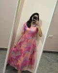 MODERN KOTA DORIA PRINT WORK ONE PIECE DRESS DAILY WEAR WHOLESALE PRICE ETHNIC GARMENT (2)