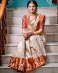 MODERN LICHI SILK JACQUARD WORK SAREE WITH UNSTITCHED BLOUSE FESTIVE WEAR WHOLESALE PRICE ETHNIC GARMENT (3)