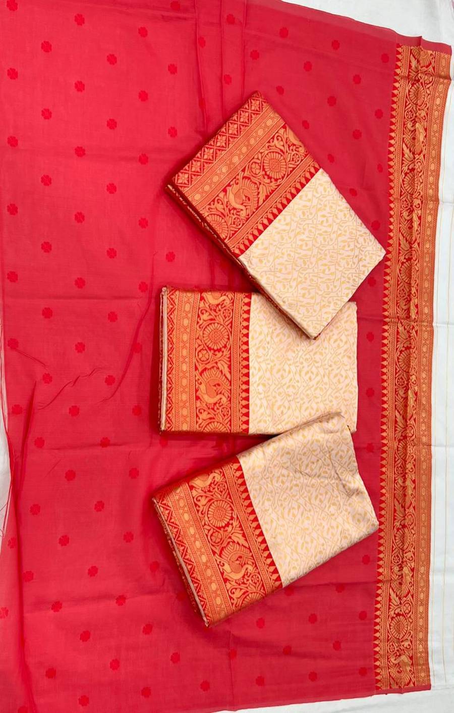 MODERN LICHI SILK JACQUARD WORK SAREE WITH UNSTITCHED BLOUSE FESTIVE WEAR WHOLESALE PRICE ETHNIC GARMENT (7)