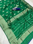 MODERN LICHI SILK WEAVING WORK SAREE WITH UNSTITCHED BLOUSE FESTIVE WEAR WHOLESALE PRICE ETHNIC GARMENT (6)