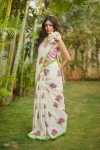 MODERN LINEN COTTON FLOWERS DIGITAL PRINTED WORK SAREE WITH UNSTITCHED BLOUSE FESTIVE WEAR WHOLESALE PRICE ETHNIC GARMENT (6)