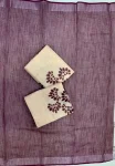 MODERN LINEN COTTON SILVER PATTA WEAVING WITH DIGITAL PRINT WORK SAREE WITH UNSTITCHED BLOUSE DAILY WEAR WHOLESALE PRICE ETHNIC GARMENT (2)