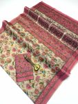 MODERN LINEN TISSUE SILK PRINT WORK SAREE WITH UNSTITCHED BLOUSE FESTIVE WEAR WHOLESALE PRICE ETHNIC GARMENT (6)