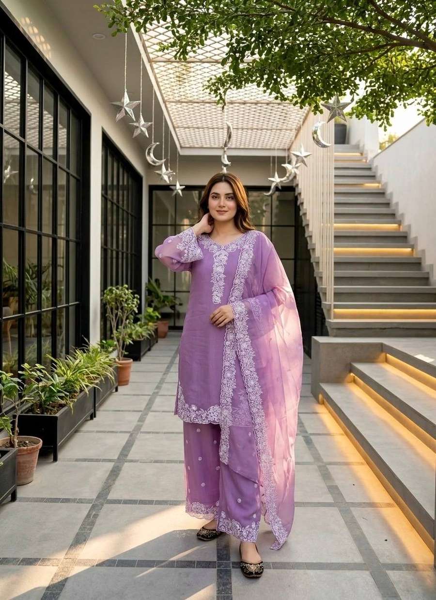MODERN MUL CHANDERI EMBROIDERY SEQUENCE WORK TOP PALAZZO WITH DUPATTA FESTIVE WEAR WHOLESALE PRICE ETHNIC GARMENT (9)
