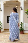 MODERN MUL COTTON LAKHNOWI WORK GOWN BOTTOM WITH DUPATTA FESTIVE WEAR WHOLESALE PRICE ETHNIC GARMENT (13)