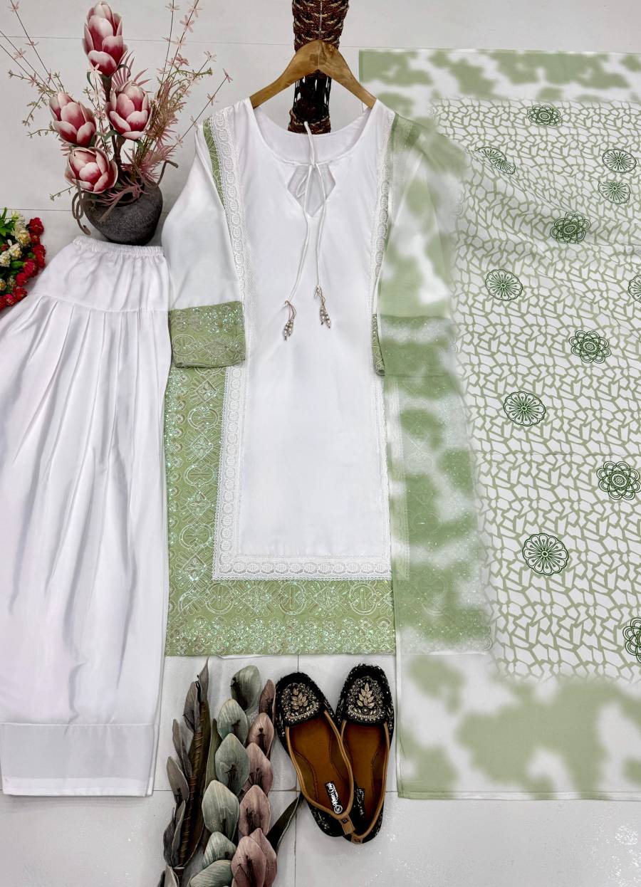 MODERN NATURAL CREPE SILK EMBROIDERY CODING SEQUENCE WORK WITH FANCY LACE AND LATKAN WORK TOP PATIYALA WITH DUPATTA FESTIVE WEAR WHOLESALE PRICE ETHNIC GARMENT (14)