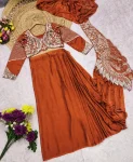 MODERN RANGOLI SILK PLAIN READY TO WEAR SAREE WITH MULTI THREAD EMBROIDERY SEQUENCE WORK STITCHED BLOUSE WEDDING WEAR WHOLESALE PRICE ETHNIC GARMENT (9)