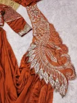MODERN RANGOLI SILK PLAIN READY TO WEAR SAREE WITH MULTI THREAD EMBROIDERY SEQUENCE WORK STITCHED BLOUSE WEDDING WEAR WHOLESALE PRICE ETHNIC GARMENT (9)