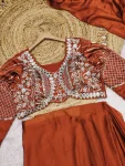 MODERN RANGOLI SILK PLAIN READY TO WEAR SAREE WITH MULTI THREAD EMBROIDERY SEQUENCE WORK STITCHED BLOUSE WEDDING WEAR WHOLESALE PRICE ETHNIC GARMENT (9)