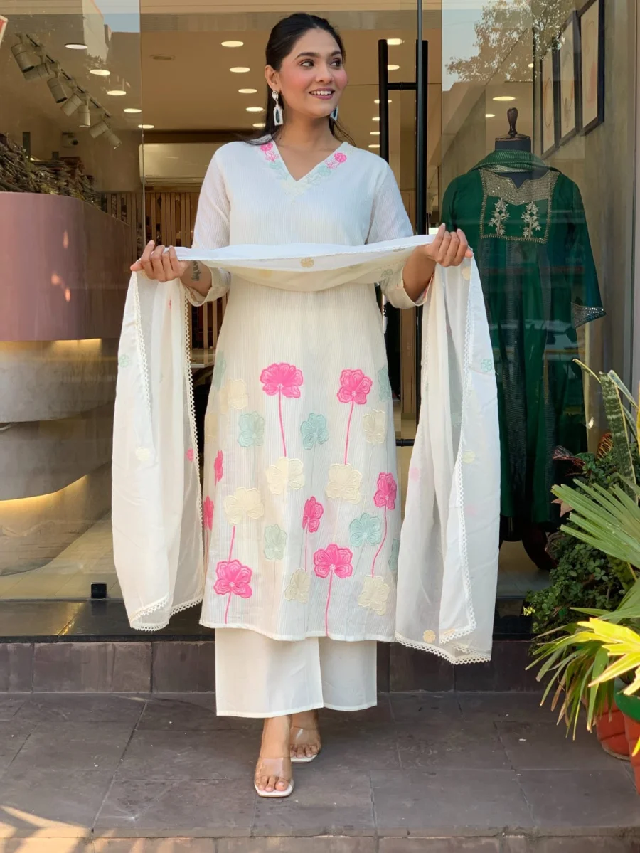 MODERN RAYON COTTON EMBROIDERY WORK TOP BOTTOM WITH DUPATTA DAILY WEAR WHOLESALE PRICE ETHNIC GARMENT (3)