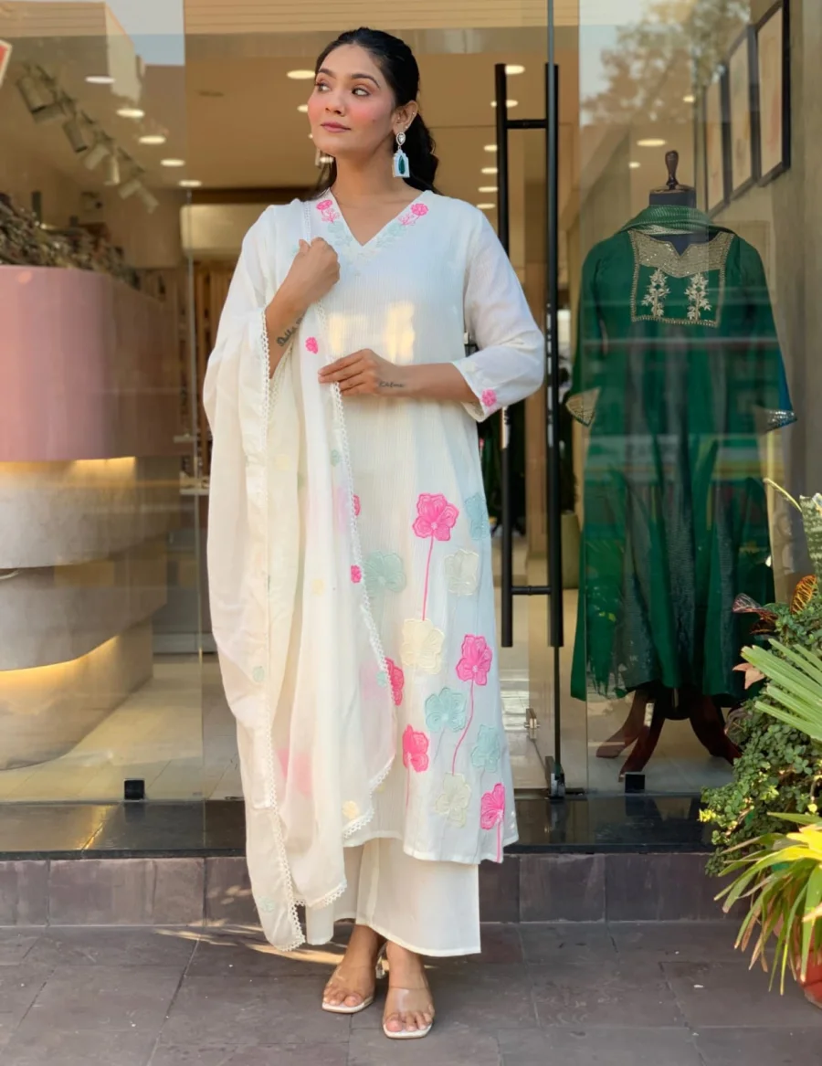 MODERN RAYON COTTON EMBROIDERY WORK TOP BOTTOM WITH DUPATTA DAILY WEAR WHOLESALE PRICE ETHNIC GARMENT (7)