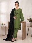 MODERN RAYON EMBROIDERY WORK TOP PALAZZO WITH DUPATTA MEHNDI